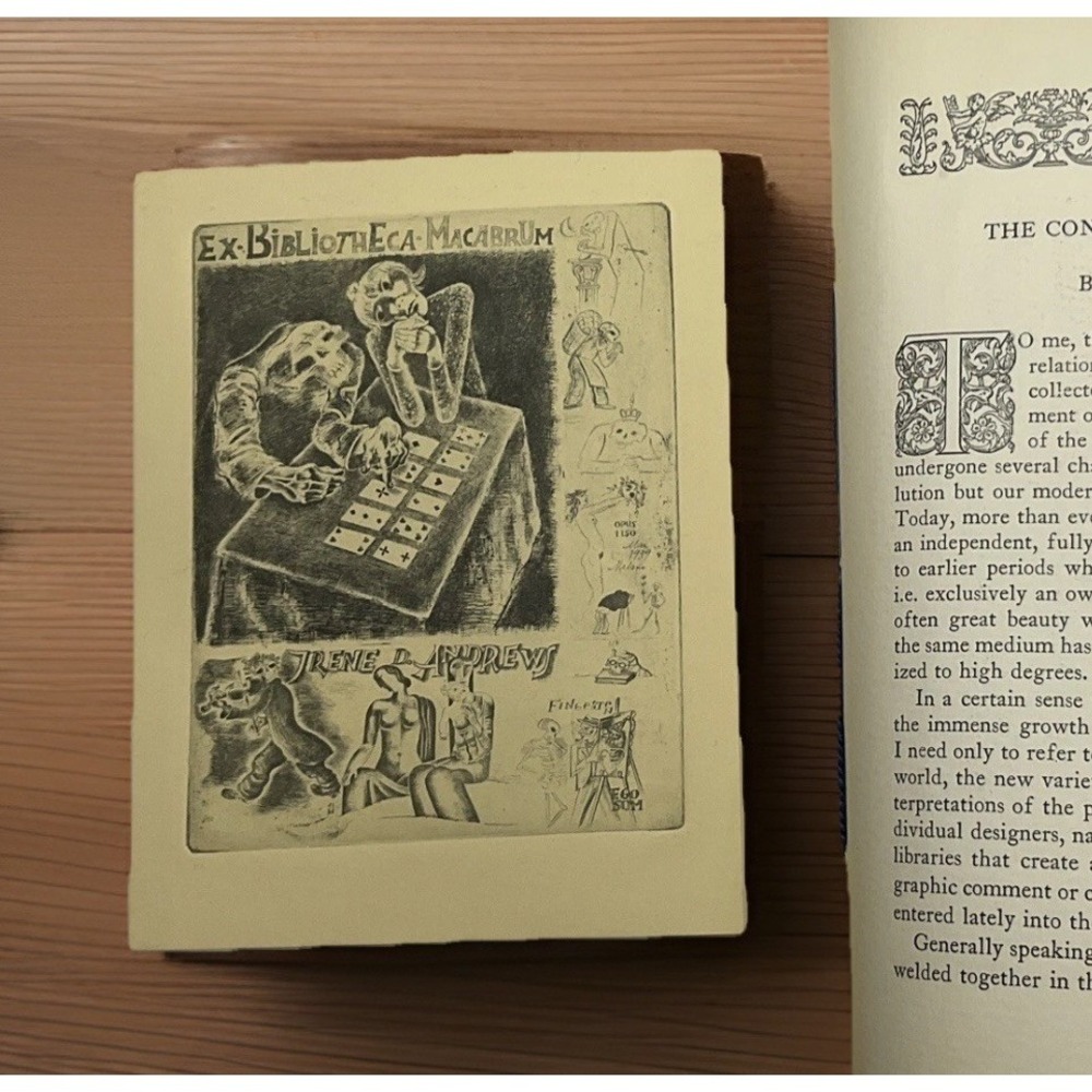 1943 Michel Fingesten Ex Libris Macabrum Bookplate Year Book Etchings Art Prints